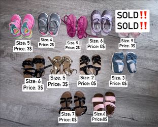 Toddler and kids girl shoes.
