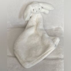 White Oeko-Tex Rabbit Plush Lovey Baby Security Blanket Embroidered