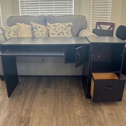 Small Desk & Filing Cabinet