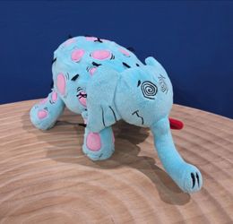 Tippsy the Elephant by Jason Maloney blue & pink Plush 14" long - 7" tall