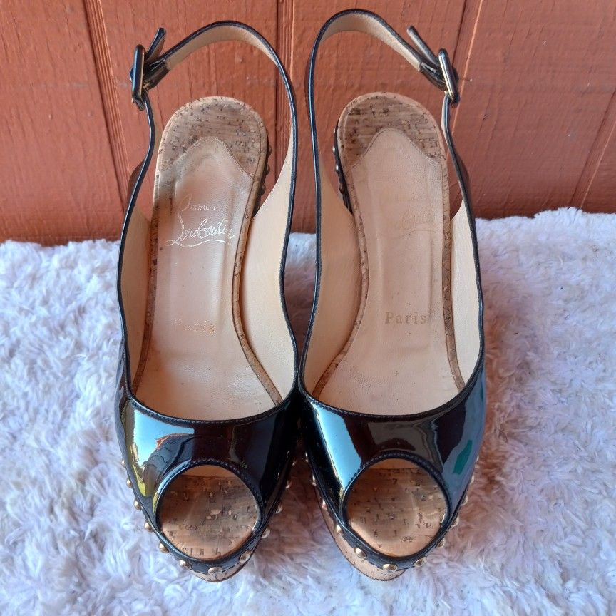 Christian Louboutin Black Platform Sandals - Main Image