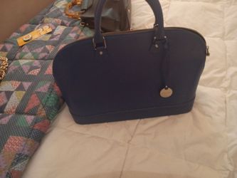 Publicati Italian Navy Blue Dome Satchel Handbag