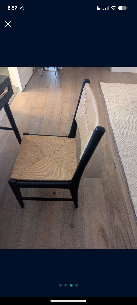 Black Wood And Woven Chair