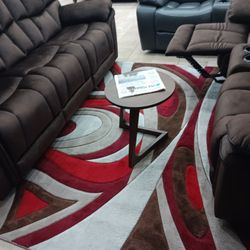 *Wow*---Barcelona Classic Brown Fabric Reclining 3 Piece Sets---Delivery And Financing👍