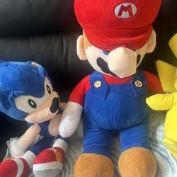 Sonic, Mario and Pokemon plushies