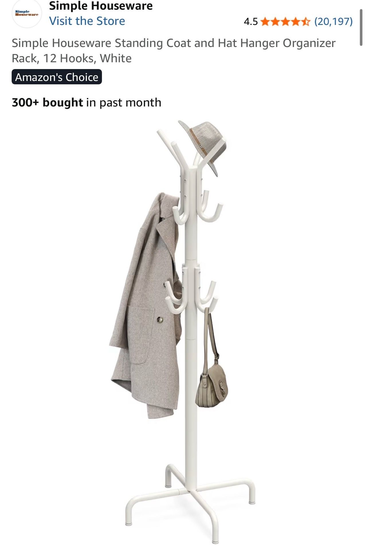 Coat and hat hanger organizer rack