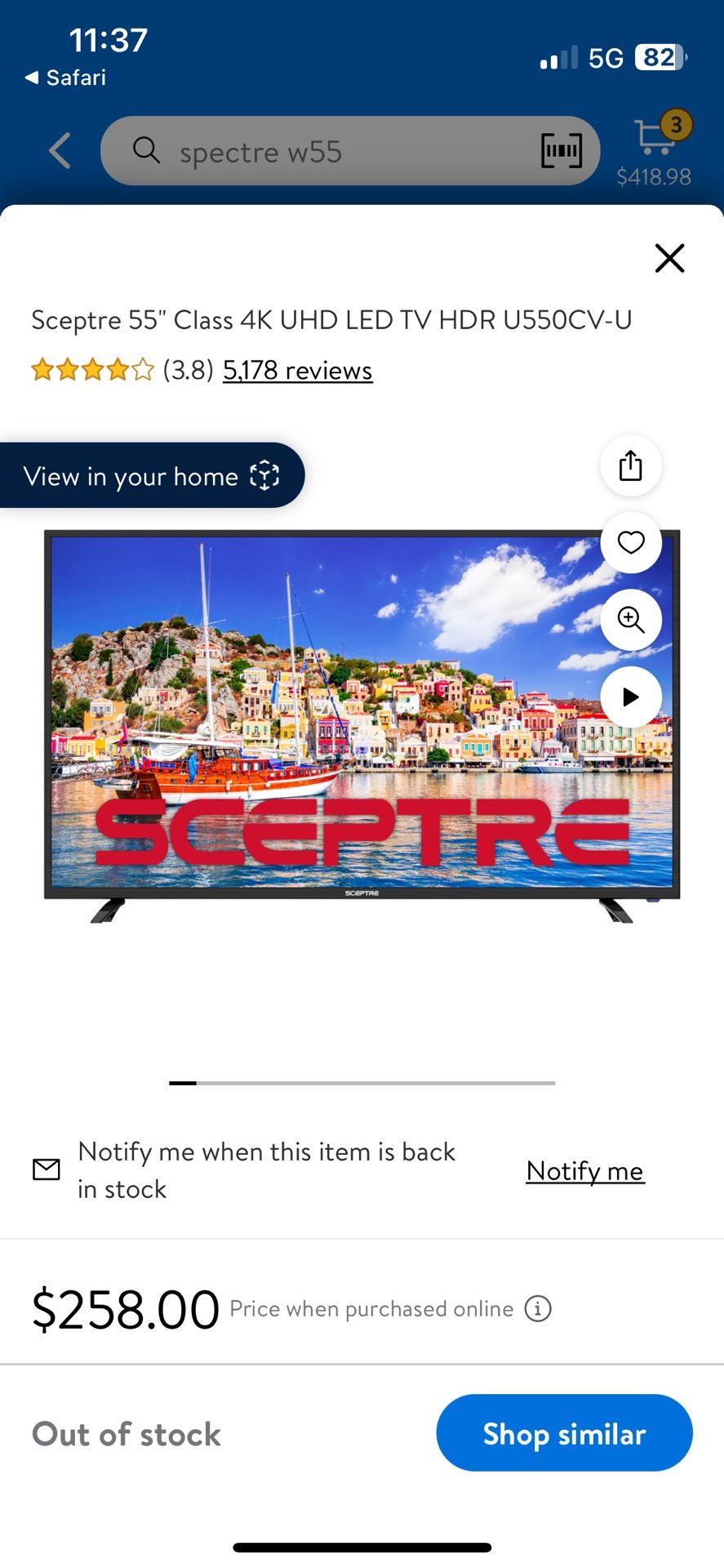 Spectre 55 Inch TV -  4K UHD LED