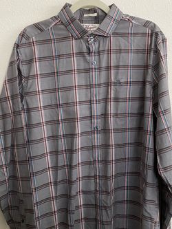 Penguin Men’s Classic Plaid Button Up Shirt (L)