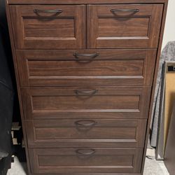 6-Drawer Dresser – Dark Wood Finish (32.1/4”W × 49.5/8” H)