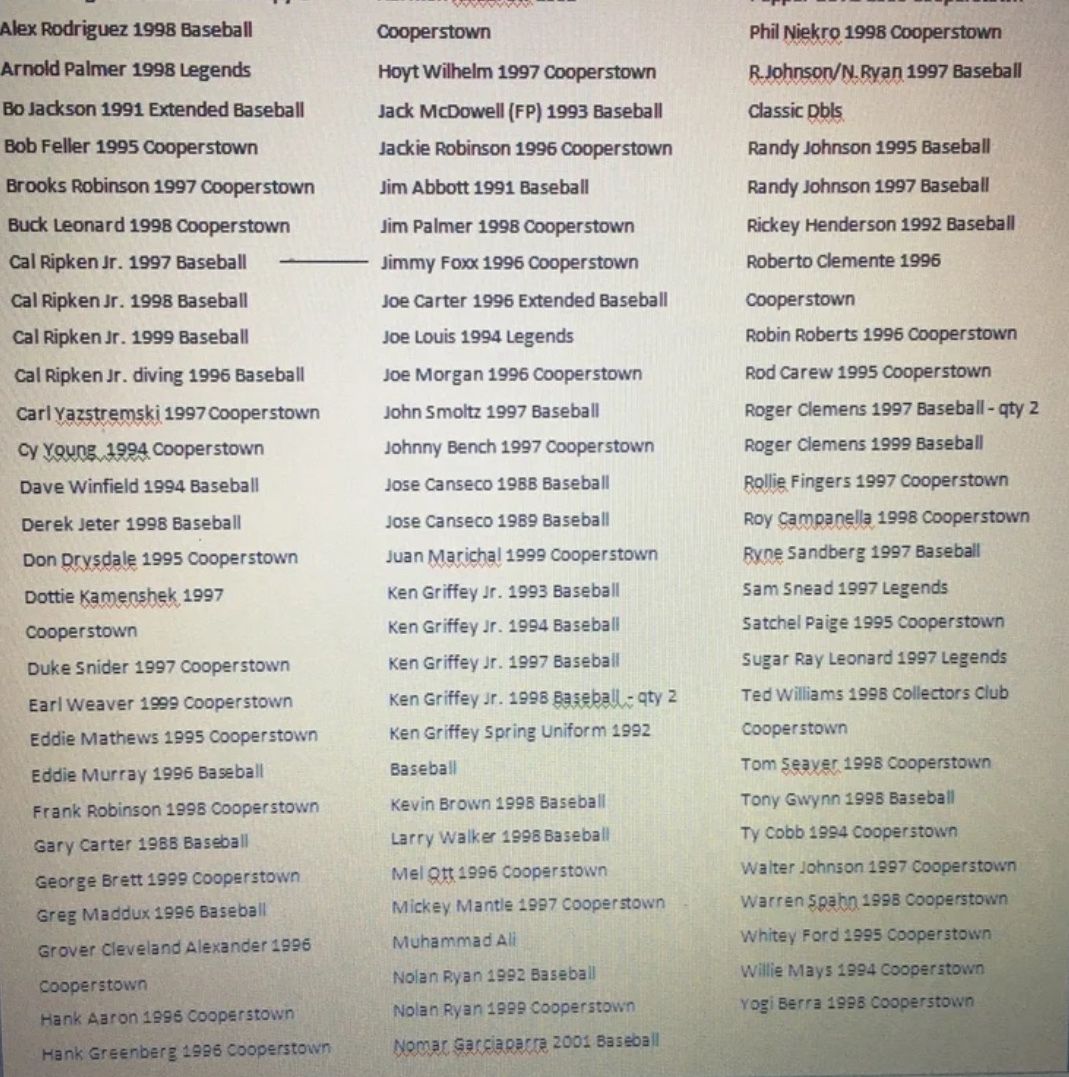 Starting lineup lot; qty 80, all are new