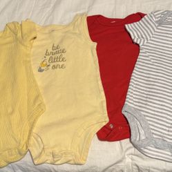 4 Gender Neutral Short Sleeve Bodysuits.