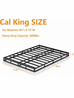DORITRON 5 Inch California King Box Spring Only, 3000lbs Heavy Duty Cali King Box Spring Bed Base Metal Mattress Foundation, Easy Assembly, Noise Free