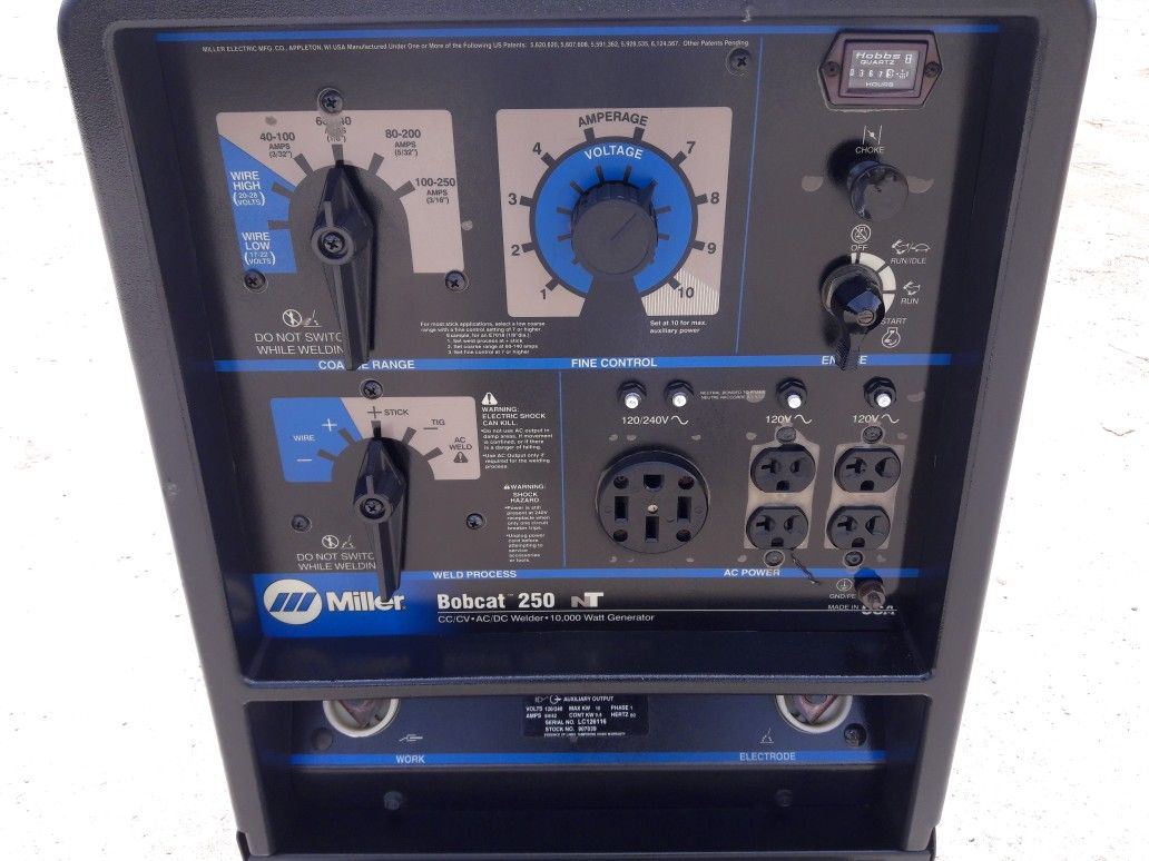 Miller 250 nt 10,000 watts welder generator