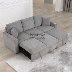 83" Sleeper Pull Out Sofa Bed Sectional Couch