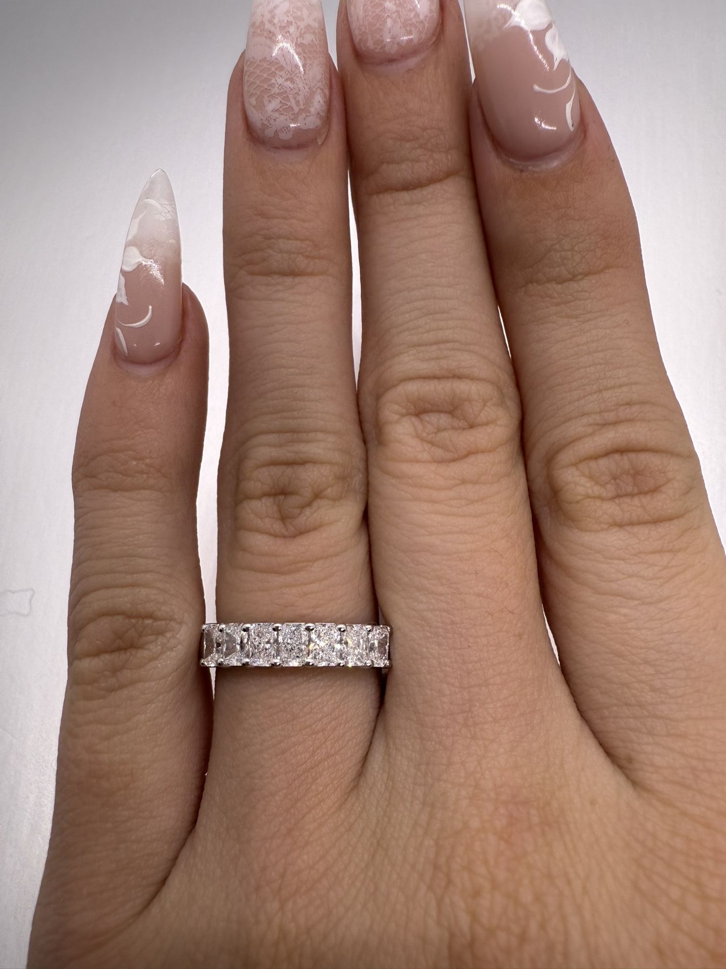 1 CTW Radiant Cut Lab Diamond Wedding Band 