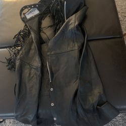 Leather Riding Chaps Size M