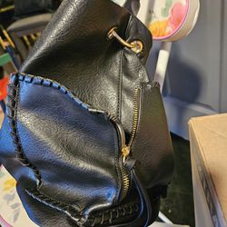 Black Faux Leather Bag