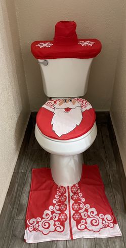 Santa Bathroom Seat Cover Set