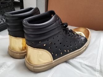 Gold tips shoes