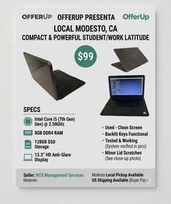 Dell Latitude 3380 – Compact Student/Work Laptop (Win 10 Pro)