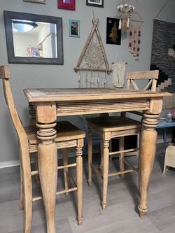 Oak Bar Height Table