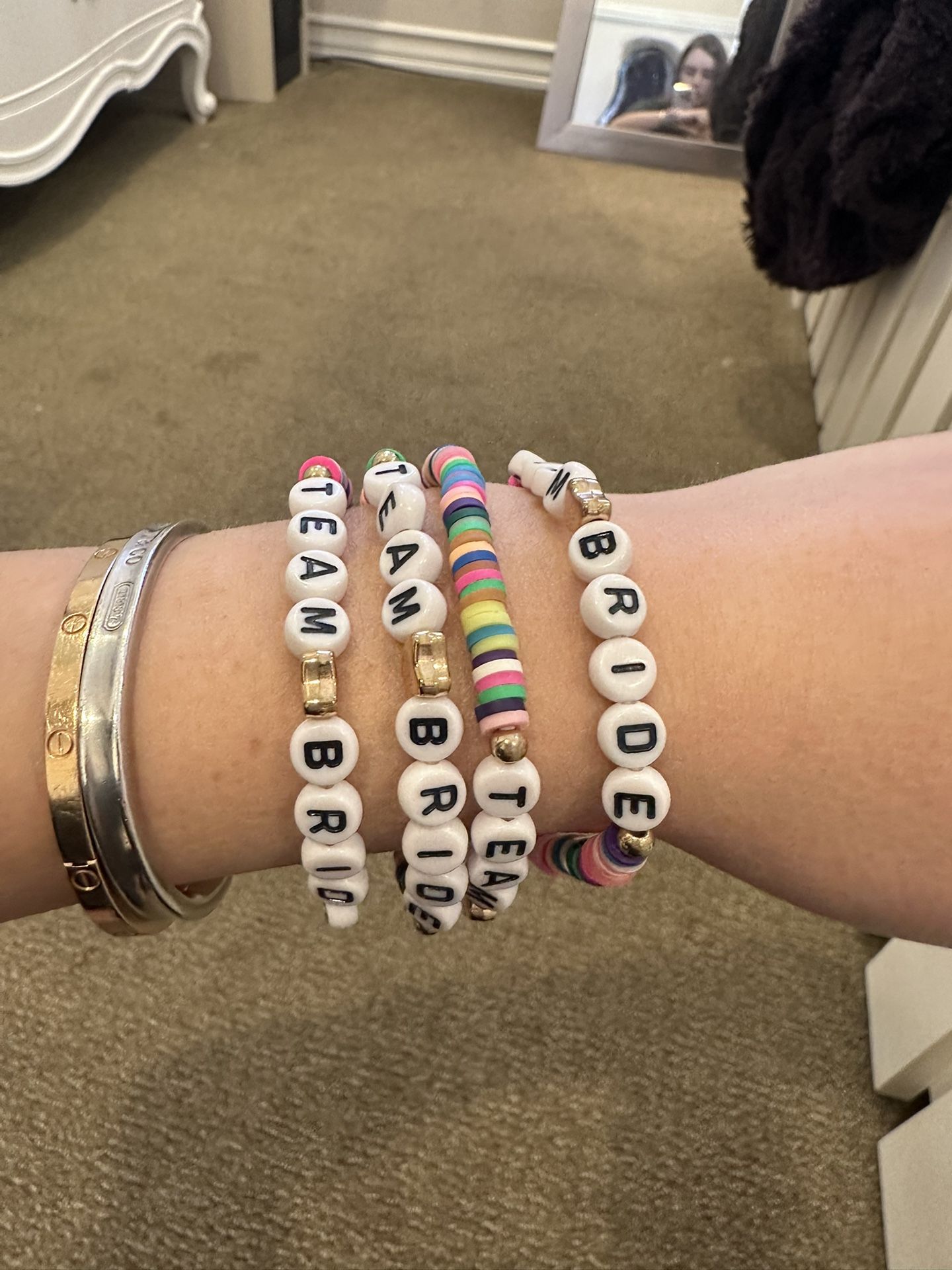 “Team Bride” Colorful Beaded Bracelets For Bachelorette