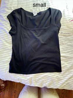 No Boundaries Black Square Neck Top Small