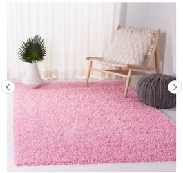 Pink Plush Shag Area Rug 7’ x 10’ Excellent Condition