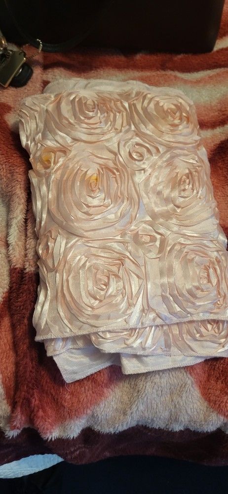 fancy pink flower table runners for quincinera or wedding or birthday