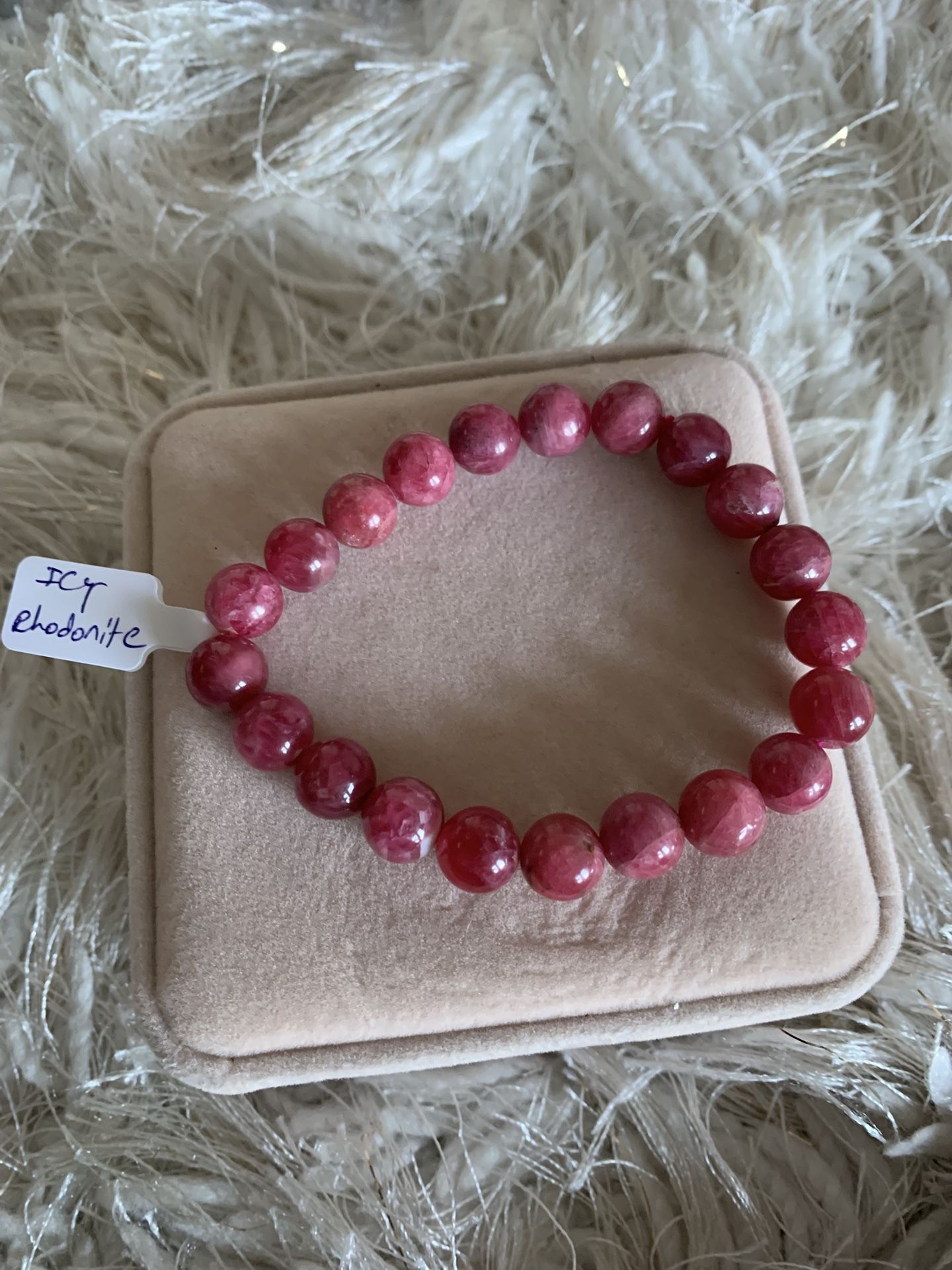 Beautiful pink rhodonite bracelet