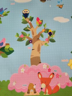 Children's Play Mat with Animals and Trees