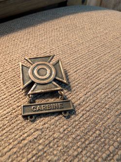 Vintage Sterling Silver Military Carbine Badge