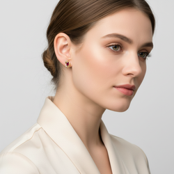 14K Yellow Gold Ruby Earrings