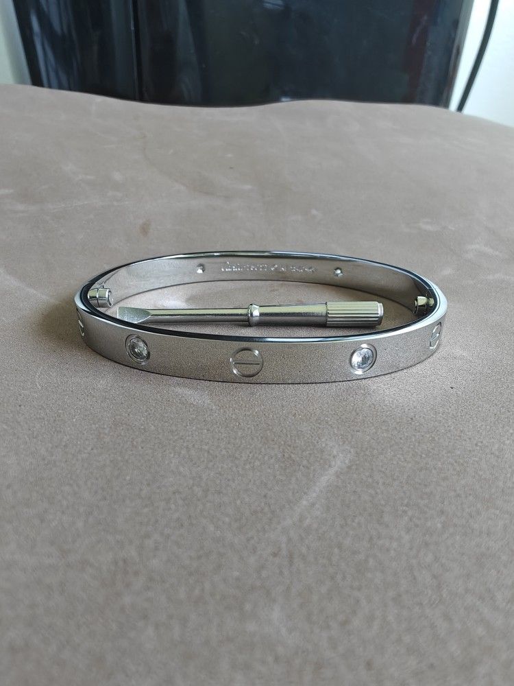 Love Bangle With ZC Stone Unisex Bracelet