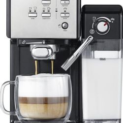 Mr. Coffee Programmable Espresso & Cappuccino Machine with Automatic Milk Frother & 19-Bar Pump, Stainless Steel
• Advanced Functionality: User-friend