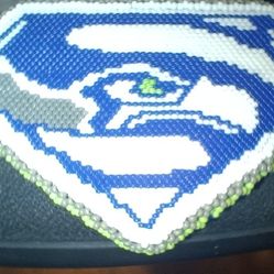 Seahawk superman beaaded emblem