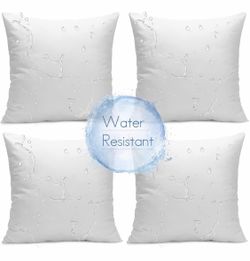 NIB: Set of 4 - 20 x 20 Pillows, Waterproof Inserts Water Resistant Throw Pillow Inserts, Hypo