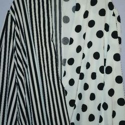 Plus Size Chicme Striped Polka Dot Shirt