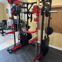 Smith Machine 200 | Adjustable Bench | 245lb Cast Iron Olympic Weights | 7ft Olympic Bar | Fitness | Gym Equipment | FREE DELIVERY/INSTALLATION 🚚 🛠️