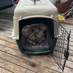 Dog Kennel Probably Up To Any Medium Size Dog And A Kong Bed
