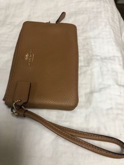 Coach double corner zip wristlet