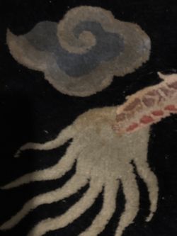 Wool Chinese dragon art deco rug 6’9’