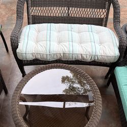 Outdoor love seat and table