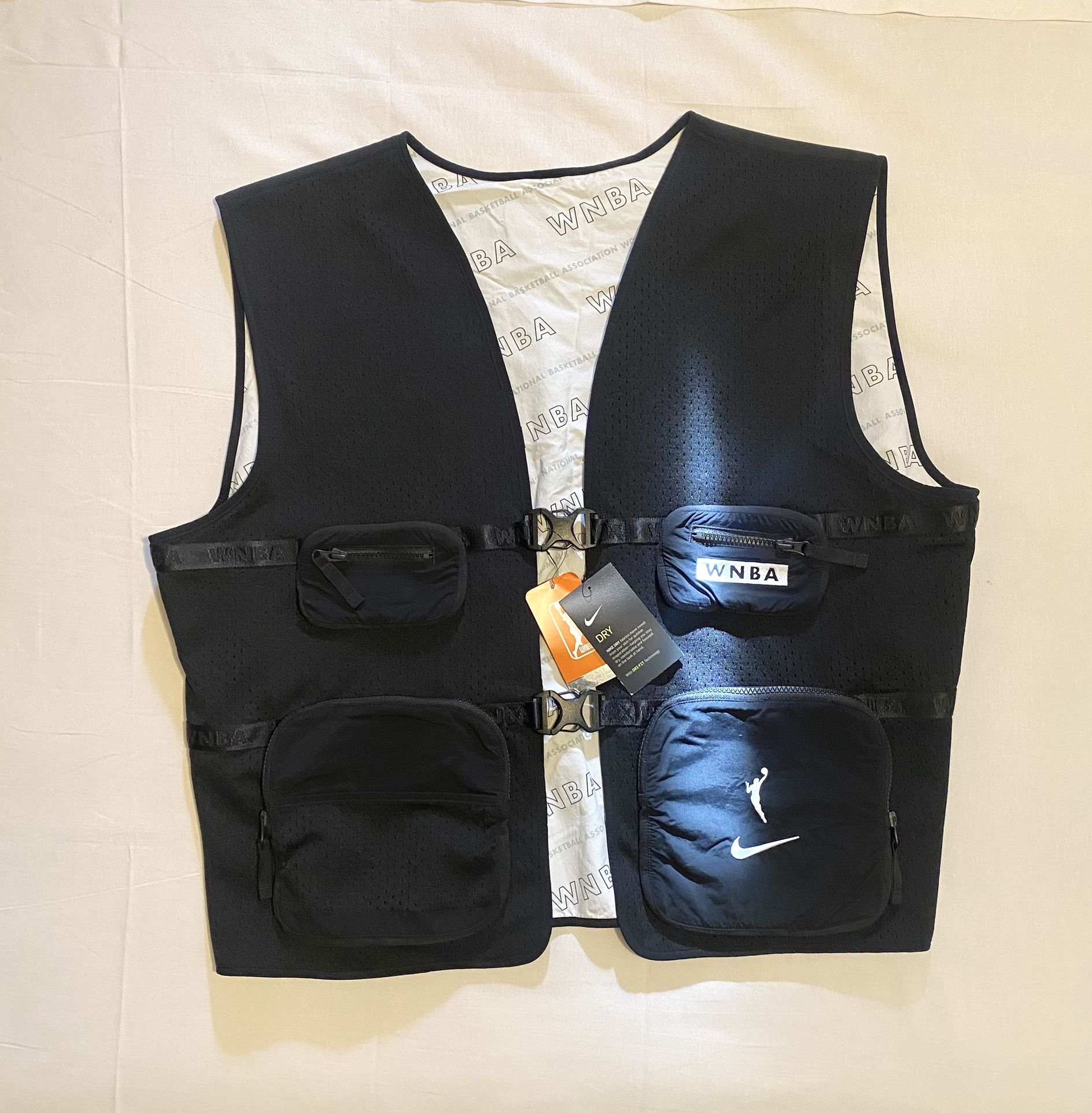 WNBA Nike Women's Full-Snap Vest - Black SIZE XL TALL NWT