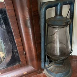 Antique Clock And Lantern 