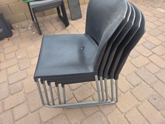 Black /GreyStackable Plastic Chairs Set of 10