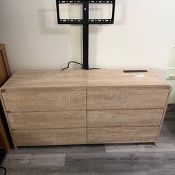 TV Stand With 6 Drawers And Mount