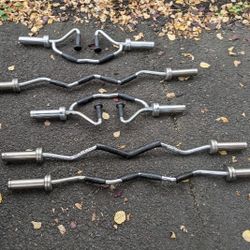 York USA Olympic 2" Curling Bars And Tricep Barbells