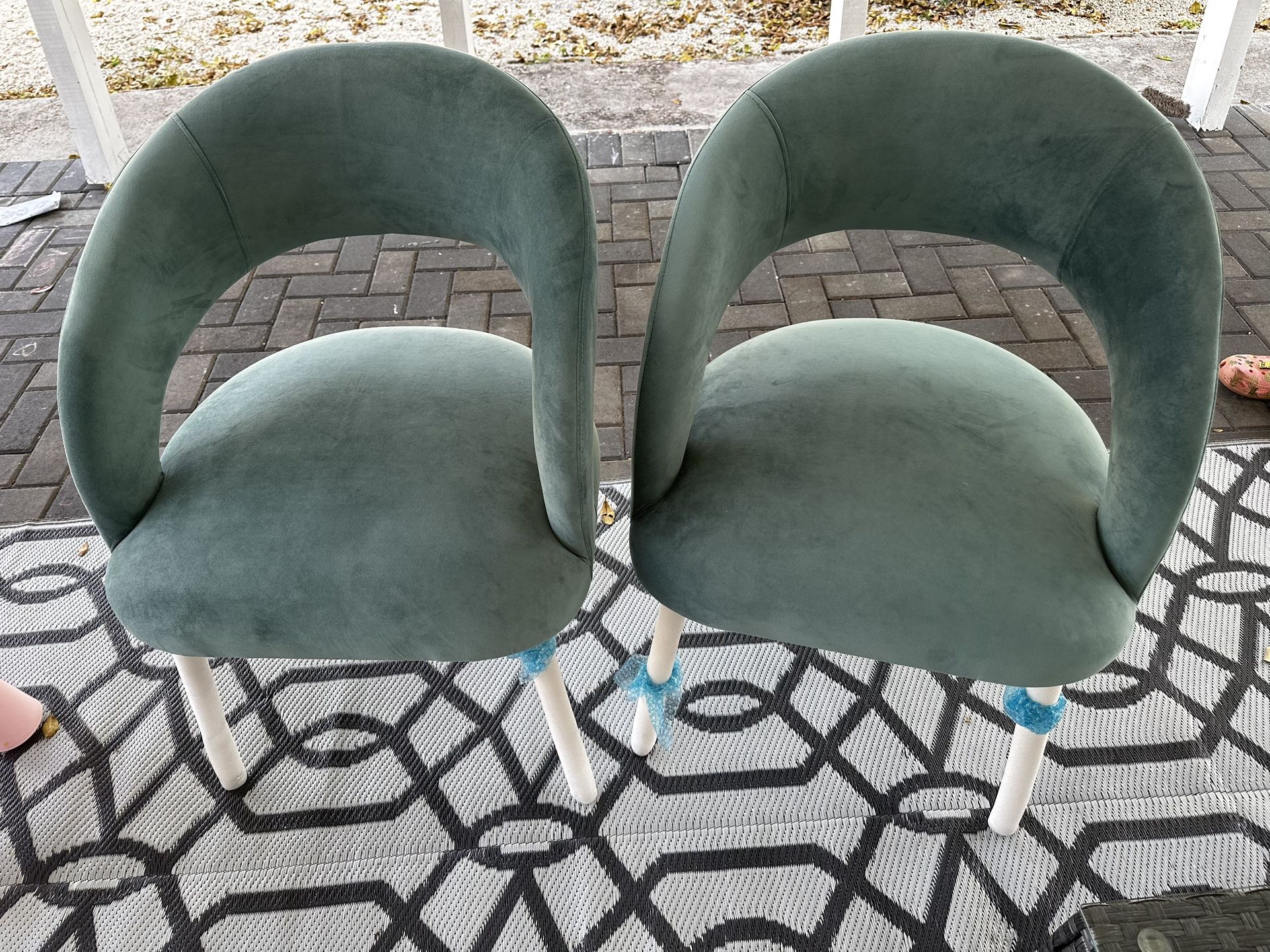 Brand new velvet upholstered chairs