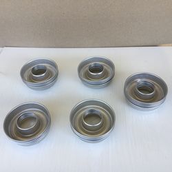 Vintage MINI bundt baking pans donuts - aluminum tin 1950s 3 1/2" mini bundt pans 21 total